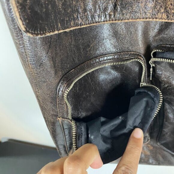 Vintage RUDSAK Collection Brown Leather Messenger Bag One Size - Picture 9 of 10